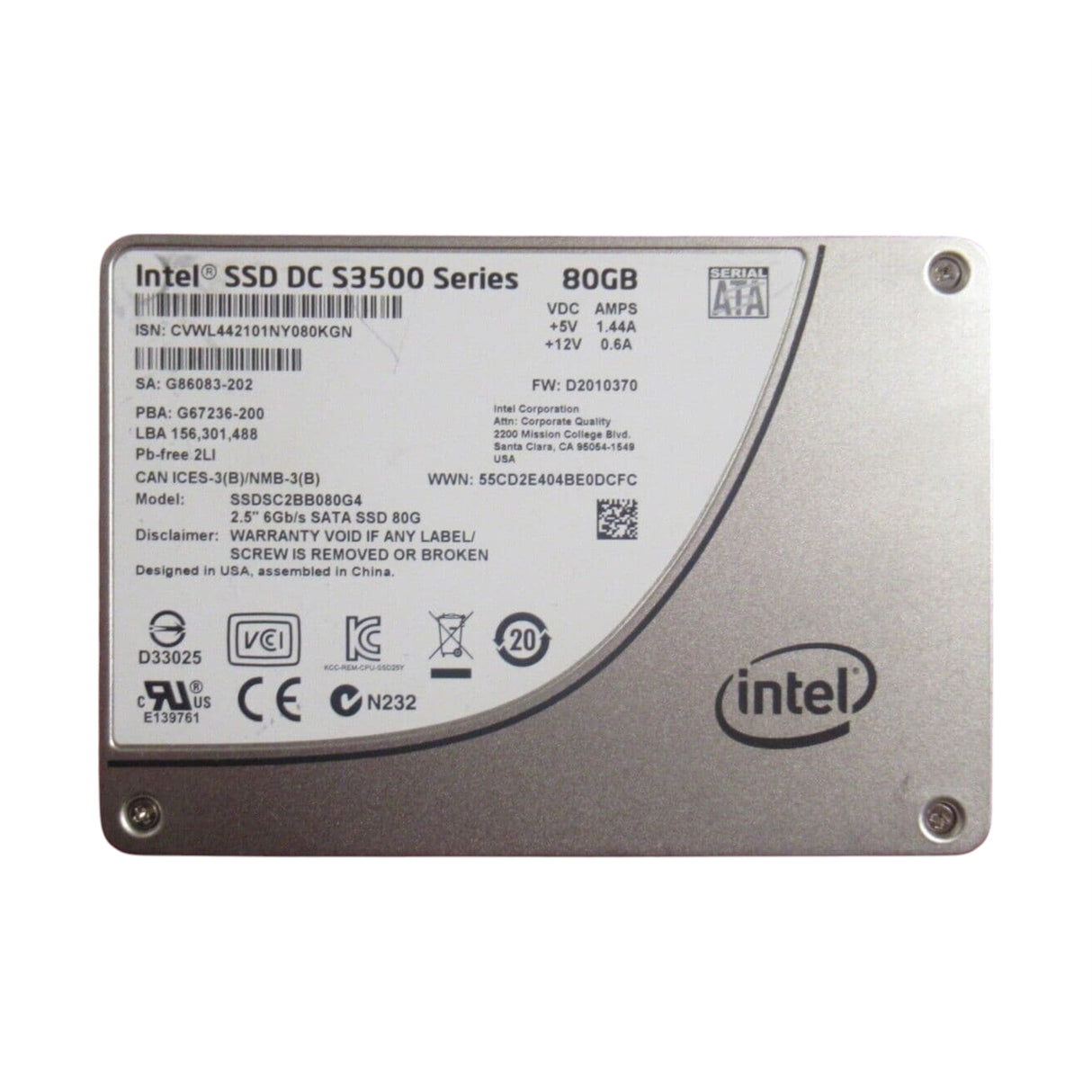 Intel SSDSC2BB080G401